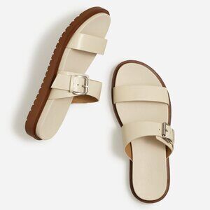Madewell The Dee Double Strap Slide Sandal in Leather